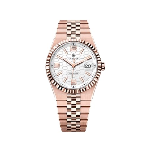 Image of Carlton London Rover Men Analog Watch, Round Dial, Stainless Steel Strap, Quartz Movement, 40 mm Case, Premium Wide Strap Design, 30M Water Resistant, Casual Formal Wear