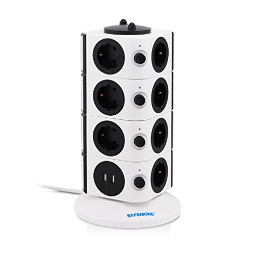 SAFEMORE Multipresa Ciabatta Elettrica con 15