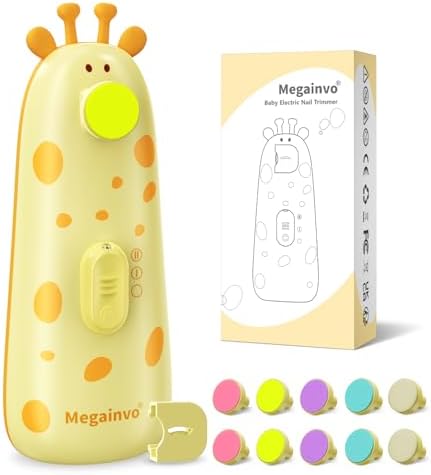 Elektrische Nagelfeile Baby mit LED Licht Baby Nail Trimmer für Neugeborene | Giraffe Baby Nail File Batteriebetrieben Nagelschleifer Nagelpflege Baby Erstausstattung Neugeborene m