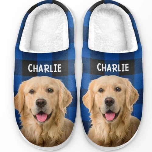 Custom Photo Happiness Is A Warm Puppy - Dog & Cat Personalized Custom Fluffy Slippers, Custom Photo Christmas Slippers For Women Man, Christmas Slippers Gifts For Family, Dog Mom, Cat Mom Gift4
