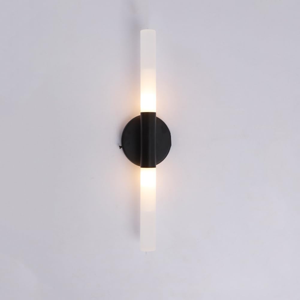 SXSCARKX Wall Light Indoor LED 8W 3000K Warm White Modern Metal Lamp Decorative Sconce for Living Room Bedroom Hallway Corridor Stairs Hall, Black