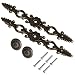 BQLZR 220 x 29mm Antique Green Bronze Elegant Floral Cabinet Door Drawer Handles Wardrobe Pull Knobs Pack of 2