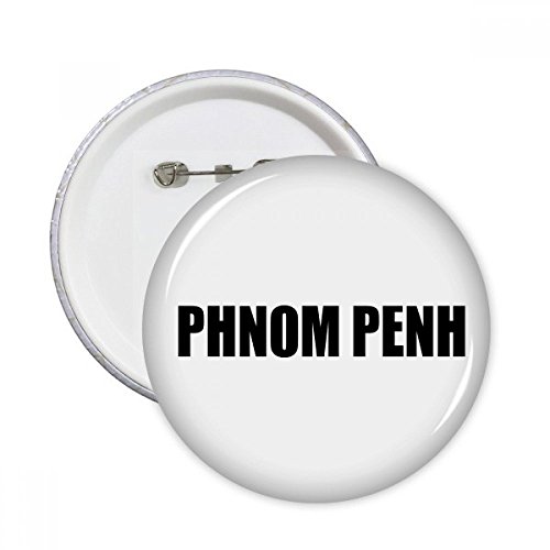 Badge Phnom Penh Cambodge broche ronde bouton badge multicolore taille L