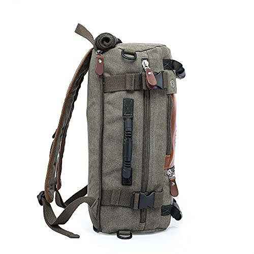 Bolsa de Viagem Masculina em Lona e Couro Puro 35Litros