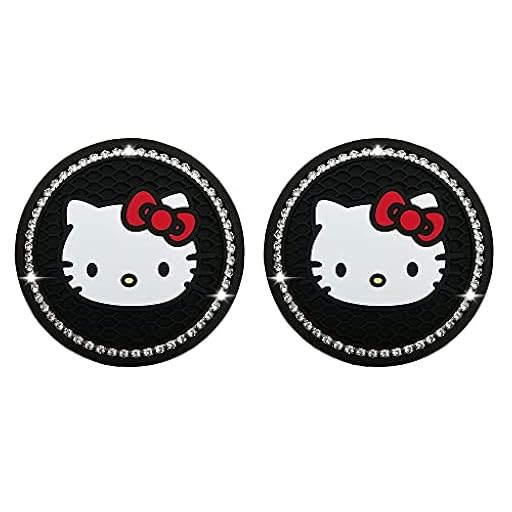 2pcs Traje de Posavasos portavasos de la Copa del Coche, Accesorios Interiores de Coche de 2,75 Pulgadas, Soporte de la Copa Hello Kitty Bling inserte una Estera de Silicona Antideslizante Duradera | Ya disponible en tu tienda friki favorita! En mundofriki.es!