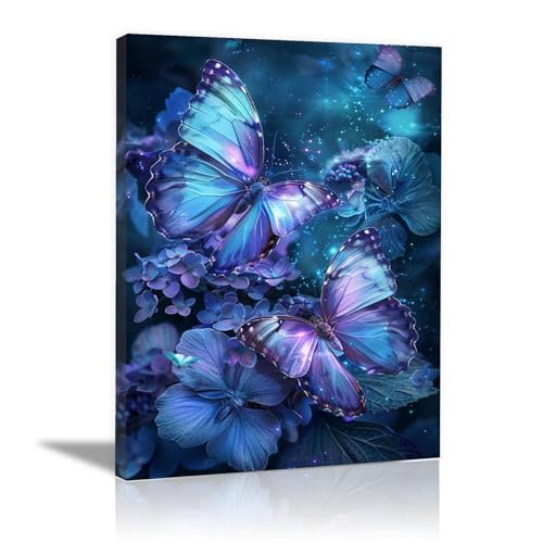 Tableau papillon moderne pour réveiller les murs blancs d'un salon