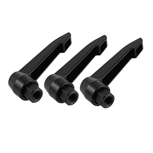 Aexit M10x15mm Thread Clamps 80mm Long Lever Lathe Machinery Adjustable Clamping Strap Clamps Handle 3pcs
