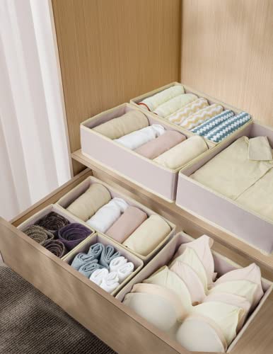 12 Pack Drawer Organizers for Clothing, Foldable Clothes Drawer Organizer for Underwear, Folded Clothes, Baby Clothing, Socks, Bra, Towels, Ties - Multi-pack Storage Box (Pink) - Image 5