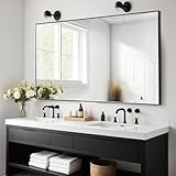 Rectangle Bathroom Mirror 30x48 inch, Large Mirror with Black Frame, Rectangular Vanity Mirror 30' X 48', Modern Matte Wall Mounting Mirrors, Hang Horizontal or Vertical