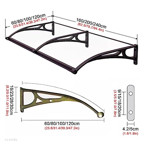 Marquise de porte d'entrée moderne auvent polycarbonate YVYKFZD - 8