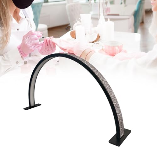 Image of Half Moon Nail Desk Lamp Led Manicure for Eyebrows Lash Extension Black Rhinestone Softens & Nourishes Hand & Feet, Manicure Pedicure Tool Kit, Nail Art