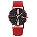 Produktbild Damen Uhr Lederimitat Armband Analog Armbanduhr Quarz Uhren Mode/Business/Quarzuhr Watch/Kleideruhr/Valentinstag/Geburtstag/Geschenk Women 07 Rot,Einstellbar(mesh-Armband Herren Uhren Ultra)
