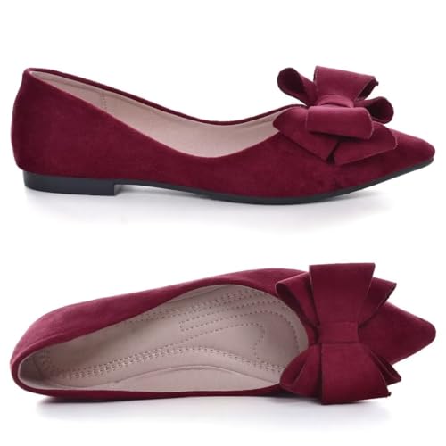 Image of TN TANGNEST Women Fashion Bowknot Flats Comfort Pointed Toe Dress Shoes
