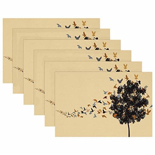 Sets de table oiseaux volants pour décorer et protéger la table à manger - 6