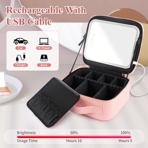 Lagivine Travel Makeup Bag With Led Mirror thumb #4