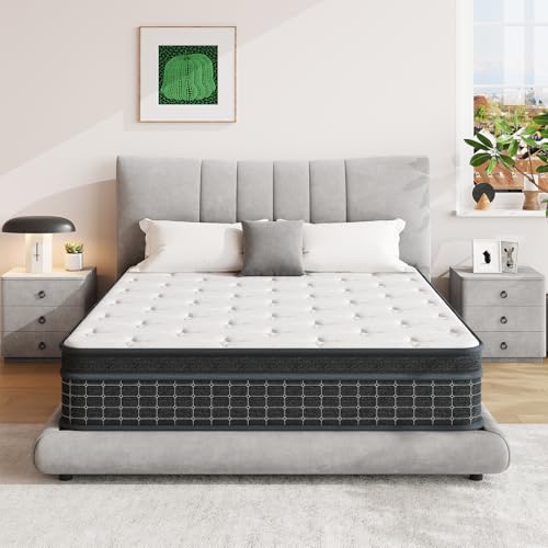 Image of SupremeSleep Queen Mattress, 12 Inch Queen Size Mattresses in a Box, Individually Wrapped Pocket Coils for Isolate Motion,Pressure Relief, CertiPUR-US Certified, Support Comfort & Medium Firm