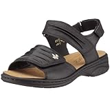 Leder Rieker Annett 64560-01, Damen Sandalen/Fashion-Sandalen, schwarz, (schwarz), EU 40
