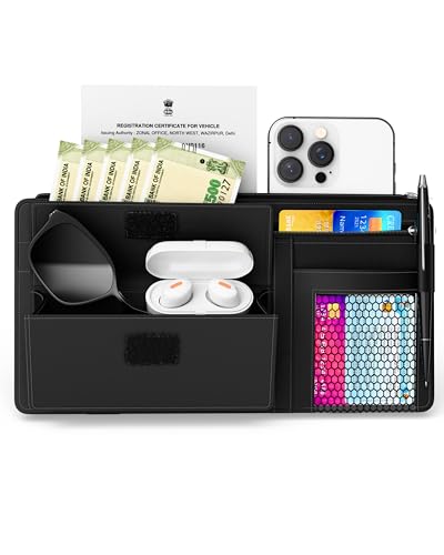 Image of FEDUS Pack of 2 Premium Car Sun Visor Organizer and Storage Car Document Holder, Sunglasses Holder for Car, All New Accessories Multipocket Pouch Auto Interior Accessories for Truck, SUV