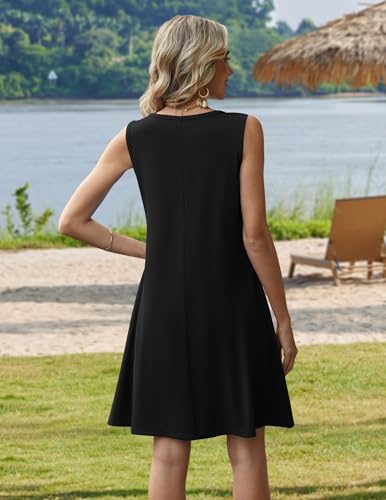 Image of Zeagoo Womens Summer Dress 2026 Sleeveless Casual A-Line Tshirt Sundresses