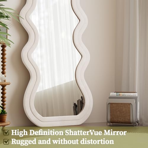 Image of Koonmi 71 inchx32 inch Wavy Mirror Full Length, Flannel Full Body Mirror