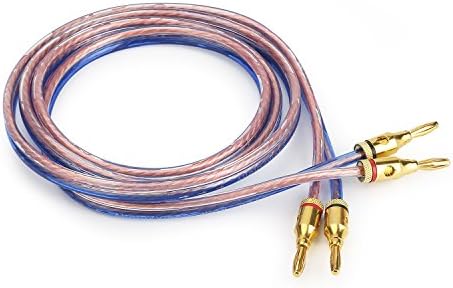 Speaker Wire, CNSZNAT 16AWG Speaker Cable w/Copper Banana Plugs 3m (9.84 FT) 99.9% Oxygen Free -Plug and Play