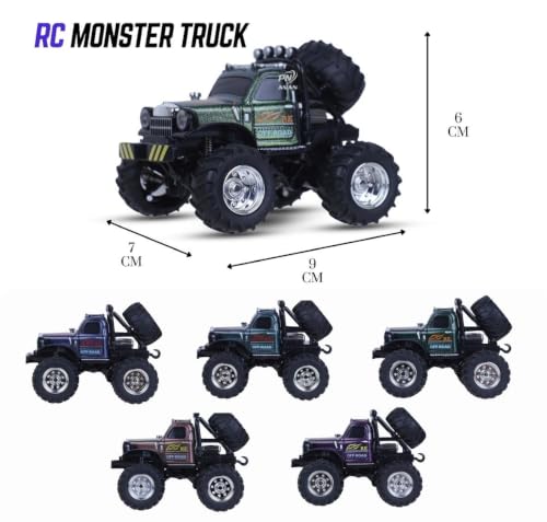 Image of RC Monster Truck for Kids, Mini RC Off Road Car with LED Lights, USB Rechargeable, 2.4GHz Wireless RC Car, Shock Absorber, Big Rubber Tires, Toy Gift for Boys & Girls Age 3