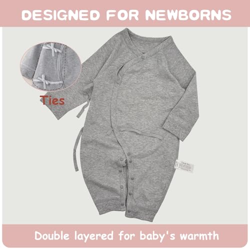 100% Organic Cotton Soft 0-6 Months Baby Romper Jumpsuits for Boys and Girls Unisex Long Sleeve3