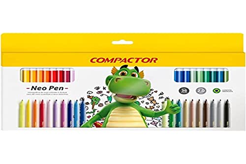 Caneta Hidrográfica Compactor Neo-Pen Gigante, 1551000, 36 cores