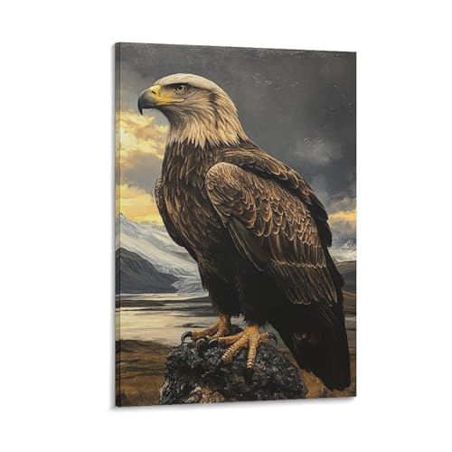 Impression sur toile d'aigle pour habiller un mur vide deco 40x60cm