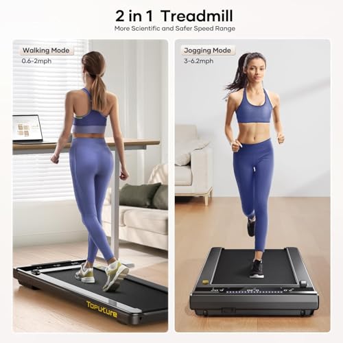 walking pad under desk treadmill for homeoffice with app amp remote control led touch screen small portable walking jogging running machine 300lbs capacity compact walking treadmills