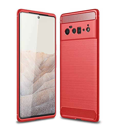 Coque Google Pixel 6 Pro absorption des chocs et texture carbone rouge