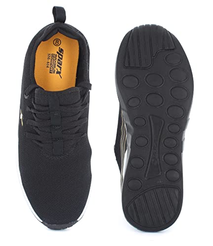 Image of Men's Black Golden Shoes for Trekking Hiking & Walking with Mesh EVA (SX0614GBKGO0009)