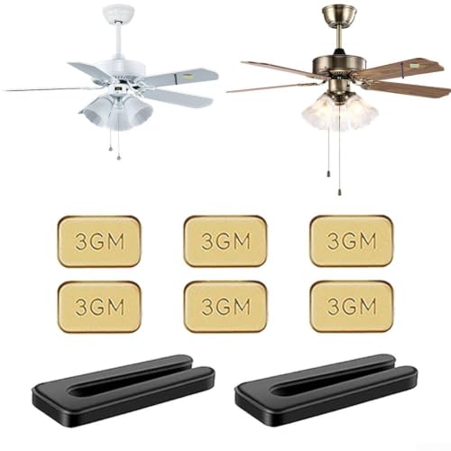 Kit de estabilización de ventilador de techo que contiene 6 pesos de metal y 2 abrazaderas para tambalearse y mejorar la eficiencia