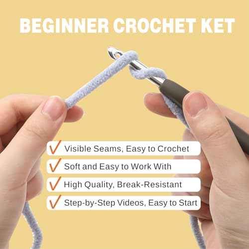 Eelexa Crochet Kit for Beginners, Crochet Animal Kits for Adults and Kids, Step-by-Step Video Tutorials and Easy Peasy Yarn, 3 Cats - Image 3