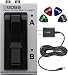 BOSS FS-7 Dual Latch and Momentary Foot Switch Pedal Bundle with Blucoil 9V DC Power Supply with Short Circuit Protection and 4-Pack of Celluloid Guitar Picks