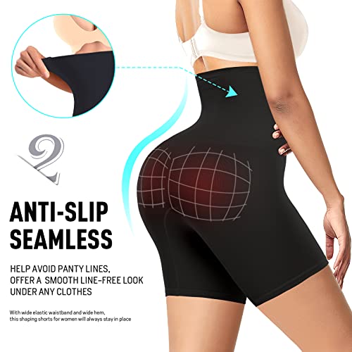 Image of Werena Seamless Slip Shorts for Women Under Dress Shaping Boyshorts Panties Tummy Control Shapewear