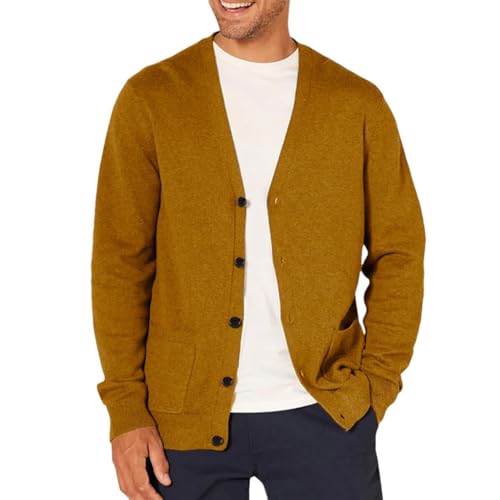 Solid Color Casual V-Neck Button Stitching Simple Slim Fit Light Loose Large Size Business Men's Knitted Cardigan