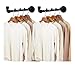 Industrial Wall Pipe Clothes Bar - Heavy Duty Metal Coat Hanger with Hook, Wall-Mounted Garment Holder Racks,Wall Clothing Racks/Hanging Rail, 4Pcs