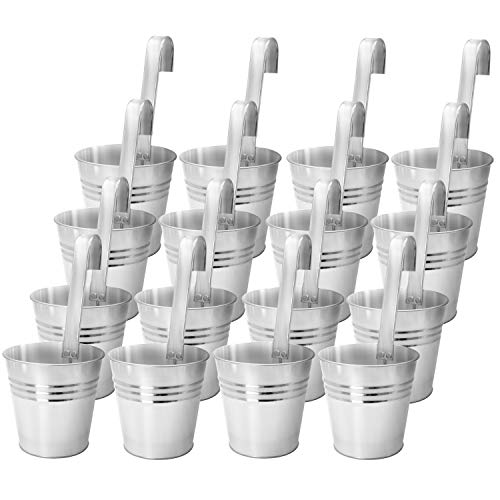 dszapaci 16er Set Verzinkte Blumentöpfe Hängetopf Zink Blumentopf...