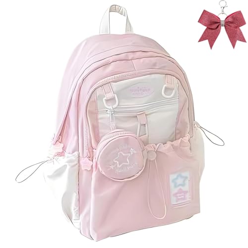 HRMCMX Rosy Posy �o�b�N�p�b�N�ARosyposy �\�t�g�Z�b�e�B���O �N���[�� �X�^�[ �h���[�X�g�����O �_�u���V�����_�[�o�b�O ���킢���� ���O���\�ȃ|�[�`�t��, �\�[�_�s���N�B, Large, �X�|�[�c�B