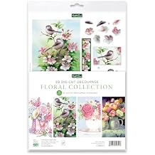 Katy Sue Designs Floral Collection 3D Die-Cut Decoupage Sheets for Card Making. A Pack of 12 Sheets of Floral-Themed Die Cuts for Card Making Supplies or Scrapbooking