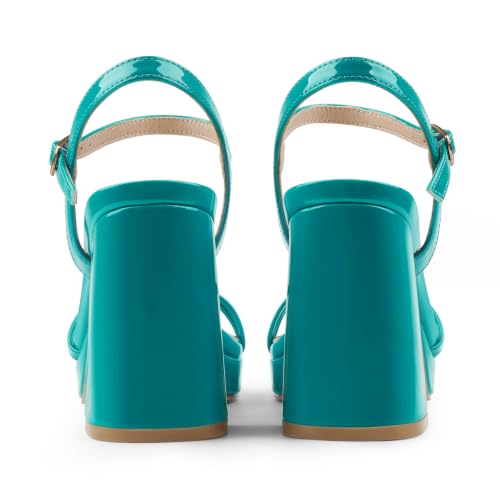 Image of JOY IN LOVE Platform Heels for Women 3.5 Inch Chunky Block Heel Ankle Strap Sandals
