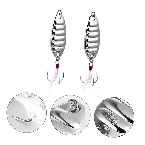 YARNOW Fishing Durable Metal Baits with Treble Hooks Lightweight Fishing Accessories for Fish and3