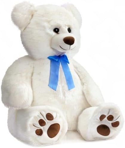 HollyHOME Teddy Bear Stuffed Animal Plush Giant Teddy Bears with Footprints Big Bear 36 inch White - Image 10