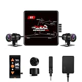 VSYSTO Motorcycle Dash Cam, OLED Display Wired Controller, WiFi, Parking Monitoring, GPS, Tire Pressure Sensors, Waterproof HD 1080P 150° Wide Angle Front & Rear Camera
