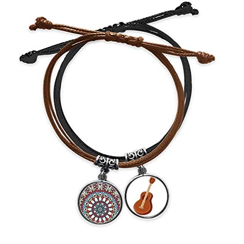 Pulsera de cuero guitarra ajustable que no irrita la piel con arte colorido azul