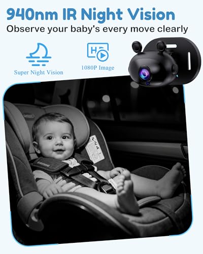 Image of Yakry HD 1080P Baby Car Camera: Easy to Install 150 Wide Angle Car Seat Camera - Ultra-Clear Night Vision Full Backseat View - Safe Driving for Newborn & New Moms