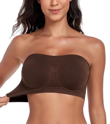 Image of Women's Underwire Strapless Multiway Bra Bandeau Seamless Supportive Bras Non Padded Top
