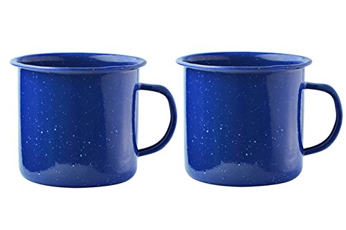 asobu Happy Trails Classic Country Camper Coffee and Tea Mug Pack of 2 (Blue 2 Pack)