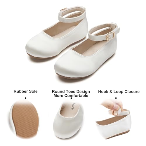 Image of Felix & Flora Girls Toddler Little Ballet Shoes - Flower Girls Mary Jane Flats Dress Shoes Party Wedding